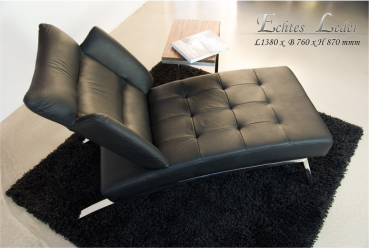 Preview: Daybed Recamiere Leder Schwarz